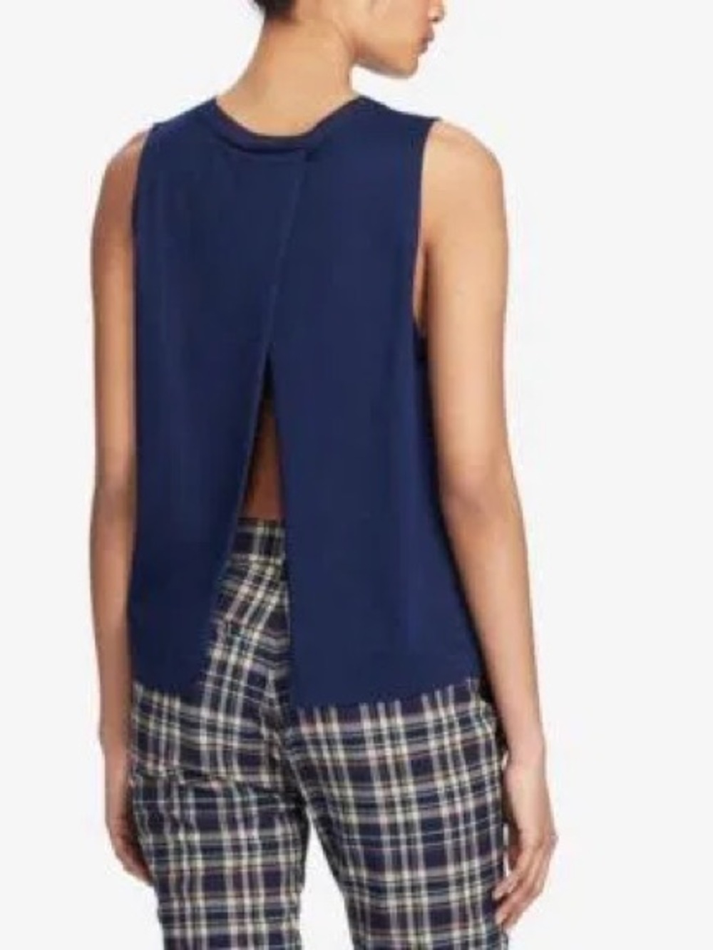 Polo Ralph Lauren Navy Sleeveless Flutter Back Tank Top